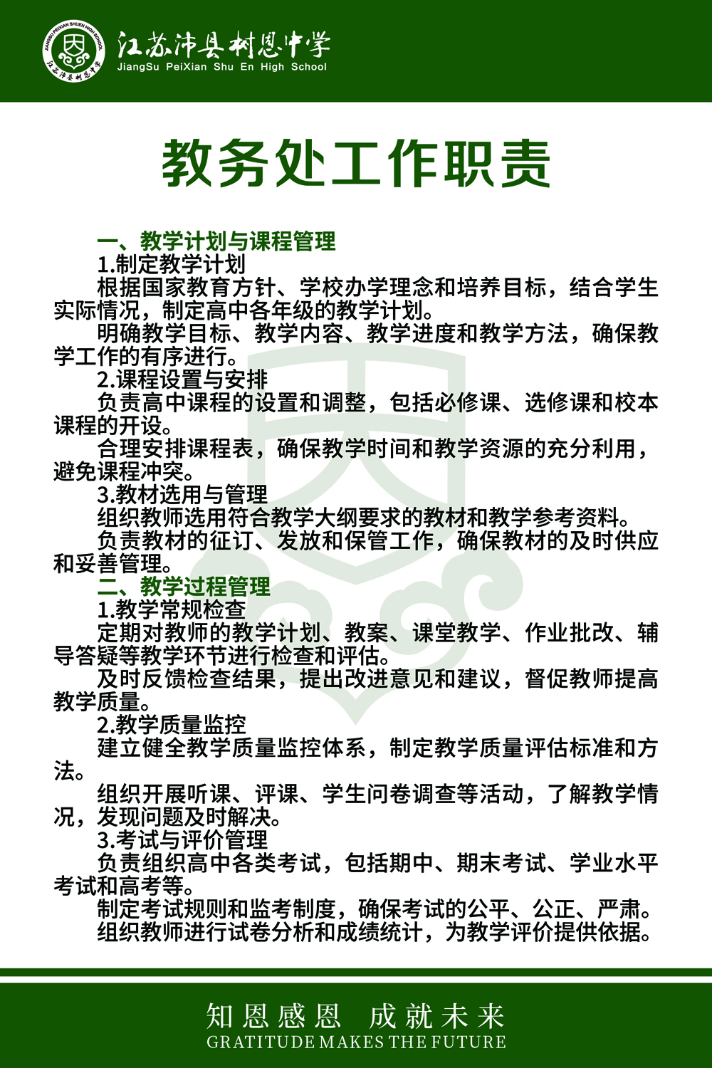 教务处工作职责
