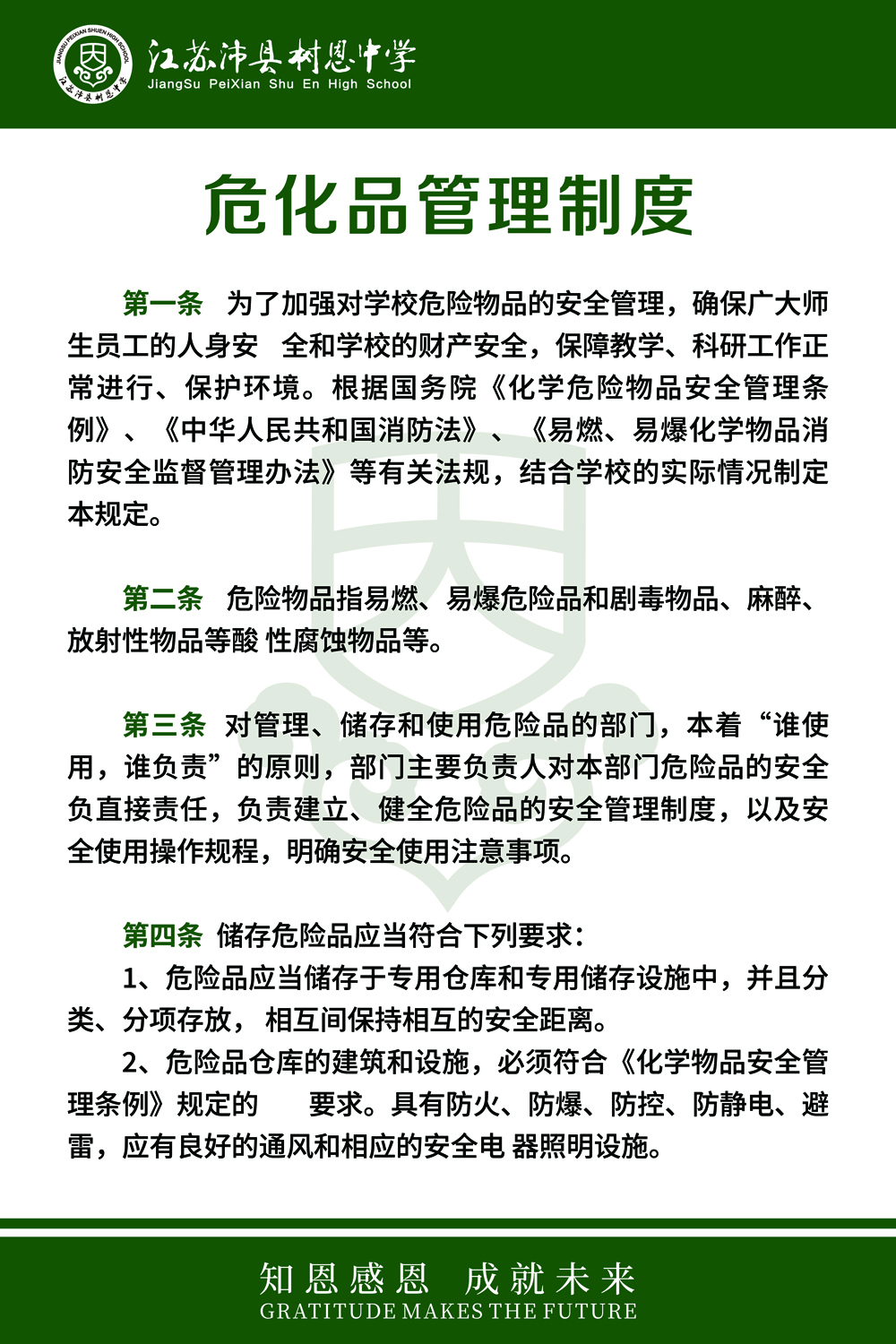危化品管理制度