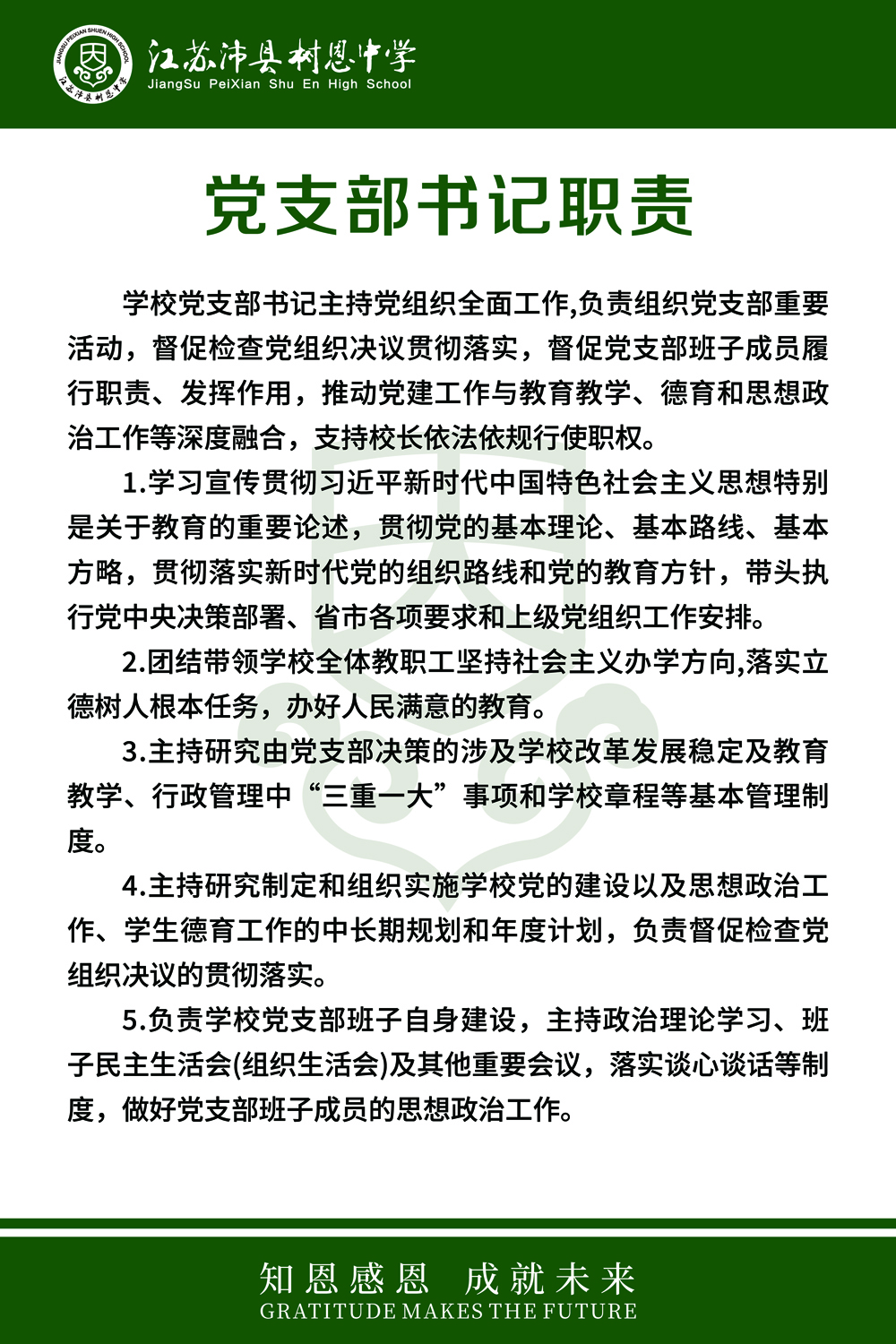 党支部书记职责
